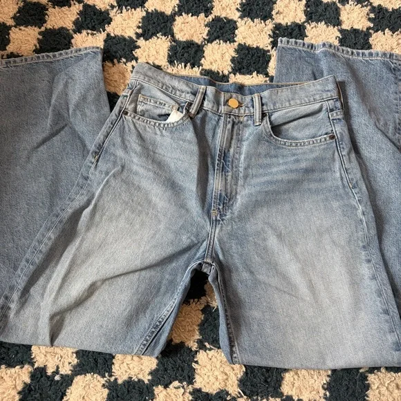 All Saints Relaxed Wide Leg Light Wash Blue Jeans Women's Oversized Size 27 - Picture 4 of 6